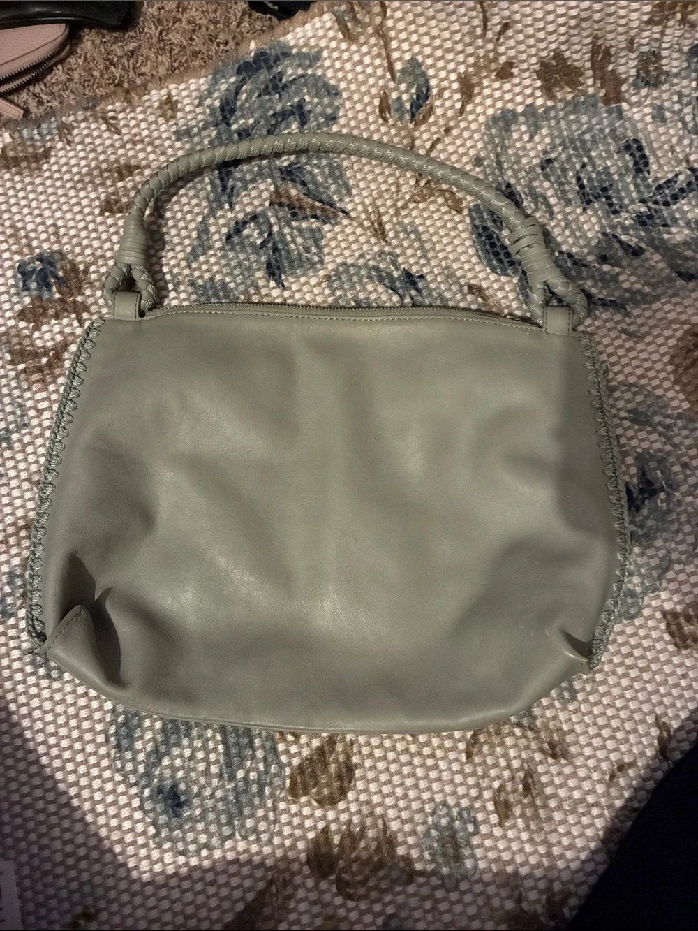 Women's Soft Leather Shoulder Bag‎ in Sage Green